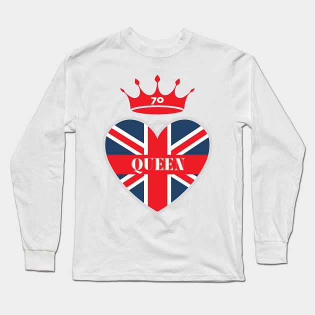 British Monarch Queen 70 Years Long Sleeve T-Shirt by GapoArtz